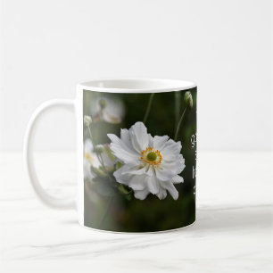 White Anemone Garden Flowers Happy Place Coffee Mug