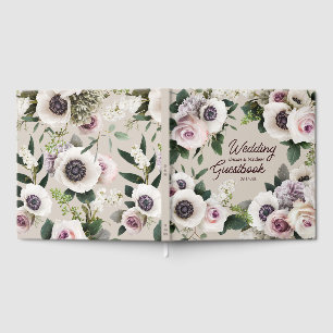 White Anemone on Perfectly Pale Guest Book