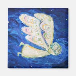 White Angel and Sleeping Baby Magnets