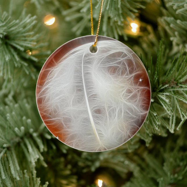 White Angel Feather Ceramic Ornament (Creator Uploaded)