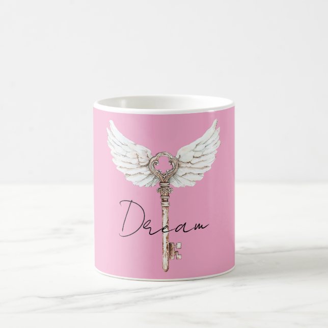 White Angel Feathers Key Coffee Mug (Center)