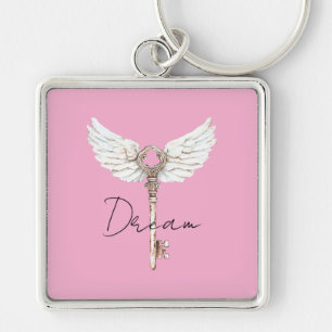White Angel Feathers Key Key Ring