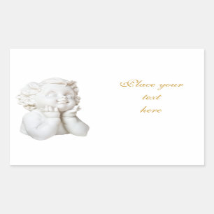 White Angel Rectangular Sticker