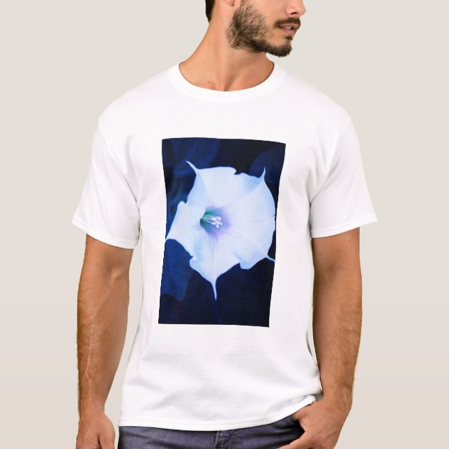 white angel trumpet flower T-Shirt (Front)