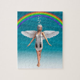 White Angel under the Rainbow Jigsaw Puzzle