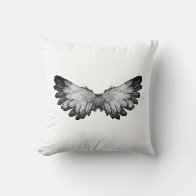 White angel wing pillow (Front)