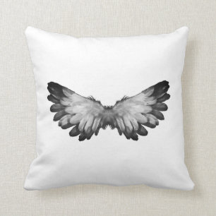 White angel wing pillow
