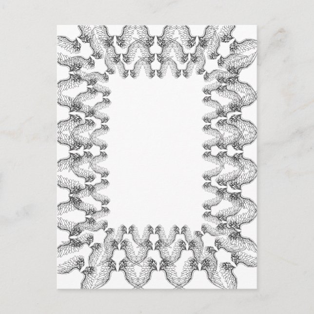 White angel wings border frame. Inspirational Postcard (Front)