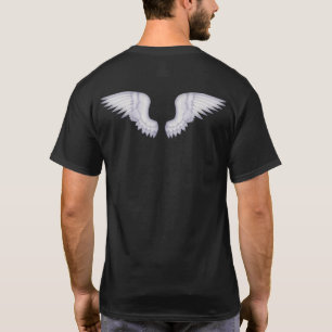 White Angel Wings on Black T's T-Shirt