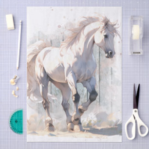 White Anime Horse Tissue Paper