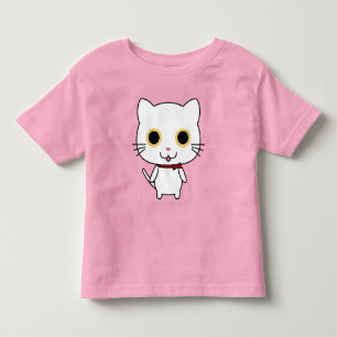 White Anthropomorphic Cat Cartoon-47668 Toddler T-Shirt