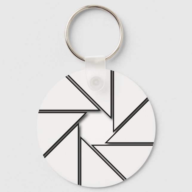 White Aperture Blades Key Ring (Front)