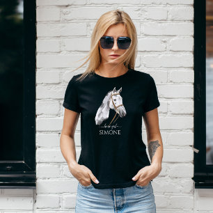 White Appaloosa horse portrait cowgirl equestrian  T-Shirt