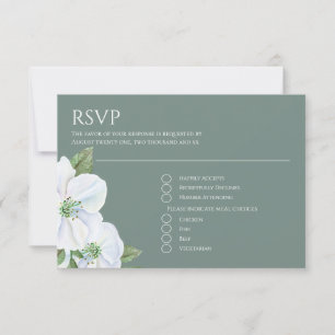 White Apple Blossom Flower RSVP Wedding