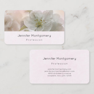 White Apple Blossom Photograph Business Card
