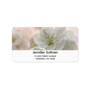 White Apple Blossom Photograph Label