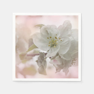 White Apple Blossom Photograph Napkin