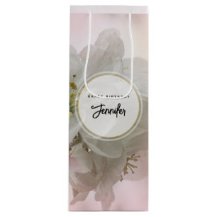 White Apple Blossom Photograph Wine Gift Bag