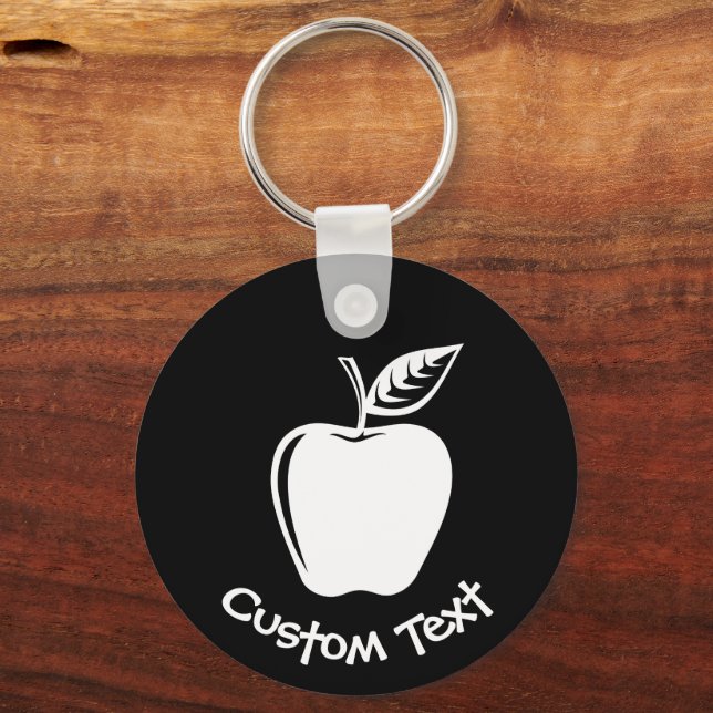 White Apple Keychain (Front)
