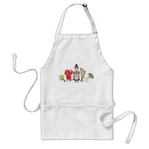 White Apron: Welsh Daffodils Dragon Leeks Harp Standard Apron