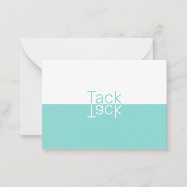 White & Aqua Reflection Modern Swedish Thank You Card (Front)