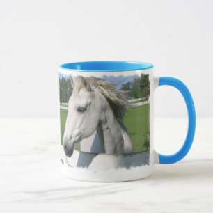 White Arabian Horse Coffee Mug