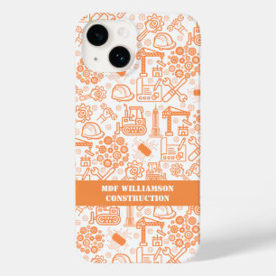 white Architectural Blueprint Engineer Pattern Case-Mate iPhone 14 Case