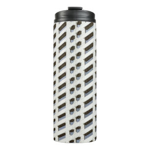 White architecture plan wallpaper thermal tumbler