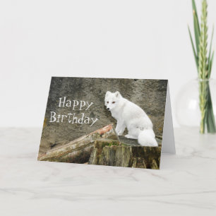 White arctic fox card