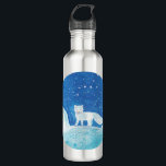 White Arctic Fox (Vulpes lagopus) Illustration  710 Ml Water Bottle<br><div class="desc">Arctic fox (Vulpes lagopus) is a small fox native to the arctic regions - Picture book illustration for a book 'The land of the snowman' written and illustrated by Julia Doria.</div>