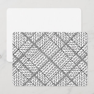 WHITE ARGYLE KNIT 4.5x6.25 Flat Card / Horizontal