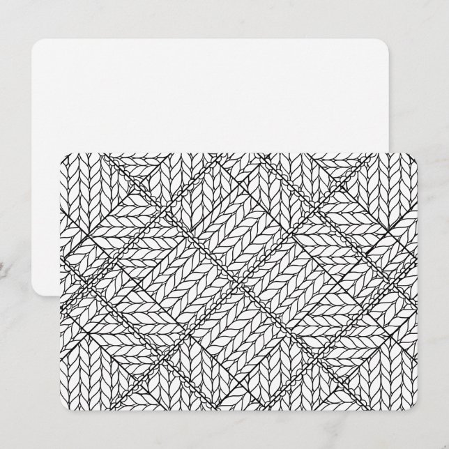 WHITE ARGYLE KNIT 4.5x6.25 Flat Card / Horizontal (Front/Back)