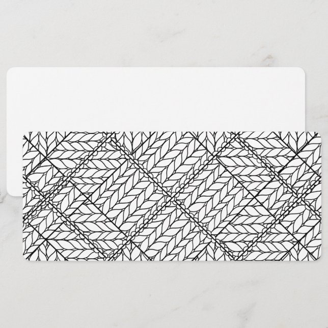 WHITE ARGYLE KNIT 4x9.25 Flat Card / Horizontal (Front/Back)