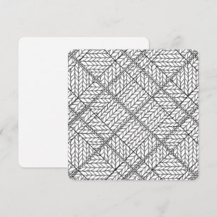WHITE ARGYLE KNIT 5.25" Square Flat Card