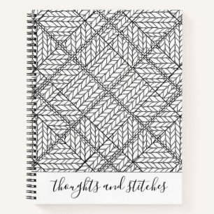 WHITE ARGYLE KNIT 8.5x11 Notebook + Text