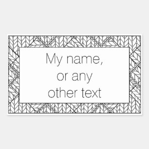 WHITE ARGYLE KNIT Rectangle Sticker + Text II