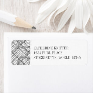 WHITE ARGYLE KNIT Return Address Labels