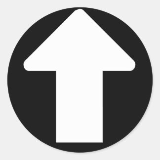 White Arrow Classic Round Sticker