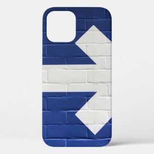 White arrow painted on brick wall iPhone 12 case