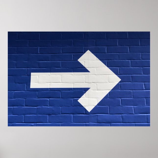 White arrow painted on brick wall poster (Front)
