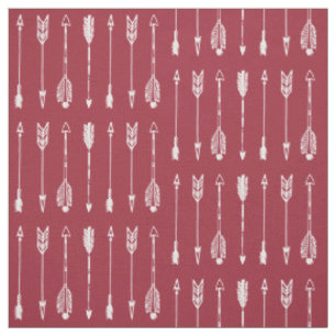 White Arrow Print Fabric