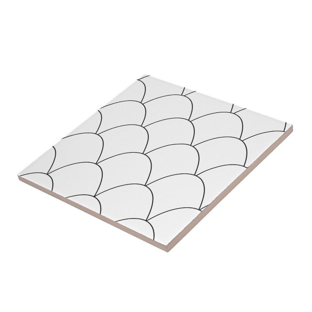 White Art Deco Design Ceramic Tile (Side)