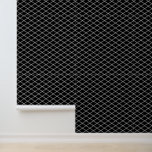 White Art Deco Diamonds on Black Wallpaper<br><div class="desc">Elevate your interior with this sophisticated peel and stick wallpaper featuring an art deco-inspired design of diagonal white lines in sets of three, creating elegant outlines of diamond or rhombus shapes against a black background. This sophisticated pattern adds a touch of timeless class and luxury to any room, making it...</div>