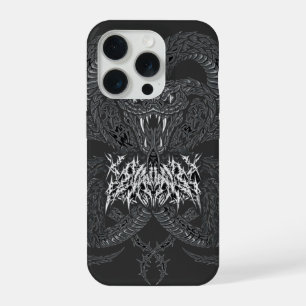 White Art Deco Serpent Ornamental Cobra Graphic iPhone 15 Pro Case