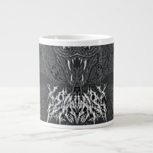 White Art Deco Serpent Ornamental Cobra Graphic Large Coffee Mug