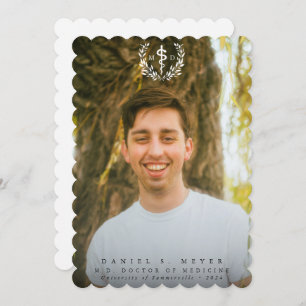 White Asclepius MD Doctor of Medicine Graduation Announcement