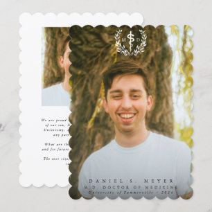 White Asclepius MD Doctor of Medicine Graduation Announcement