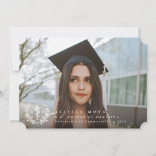 White Asclepius MD Doctor of Medicine Graduation Announcement