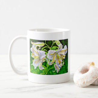 White Asiatic Lilies Mug
