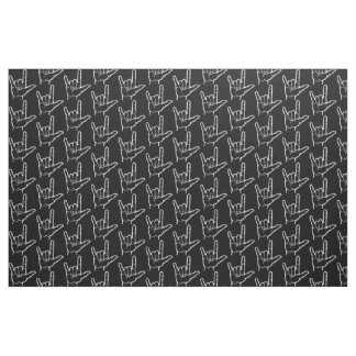 White ASL I Love You Patterned Fabric